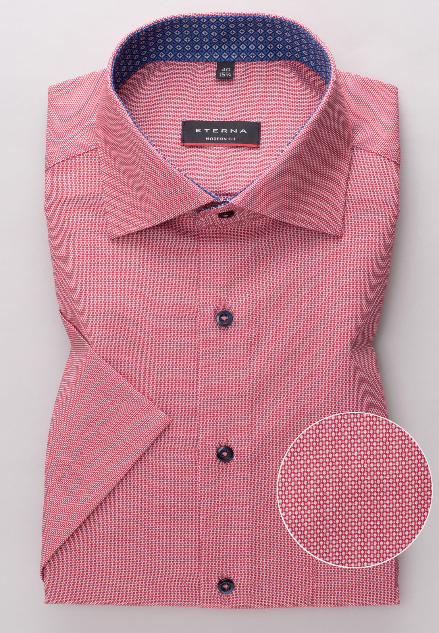 ETERNA MODERN FIT Kurzarm Hemd - Rosebud Texture - 3270-54-C15K von Eterna