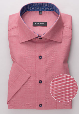 ETERNA MODERN FIT Kurzarm Hemd - Rosebud Texture - 3270-54-C15K