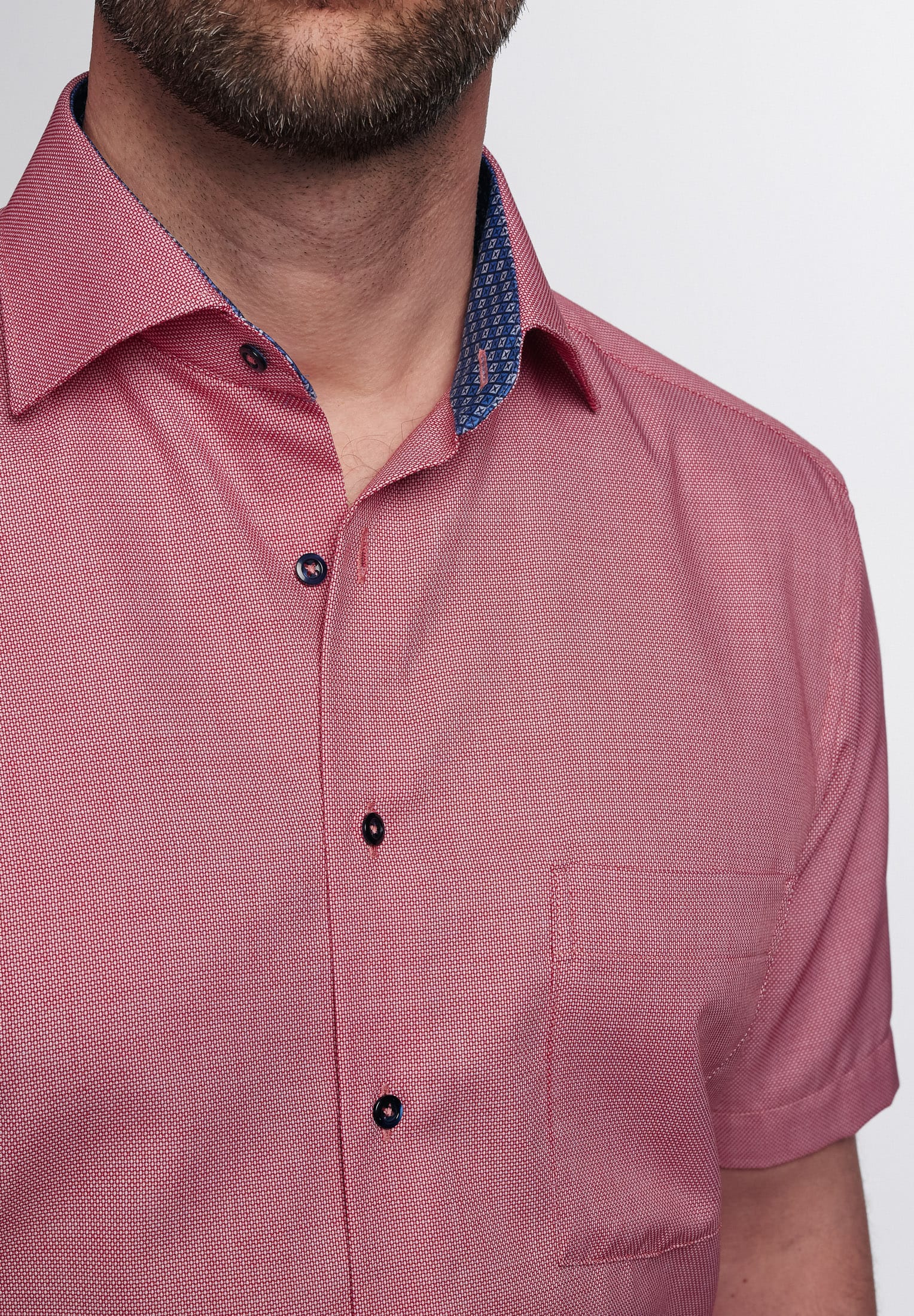 ETERNA MODERN FIT Kurzarm Hemd - Rosebud Texture - 3270-54-C15K von Eterna