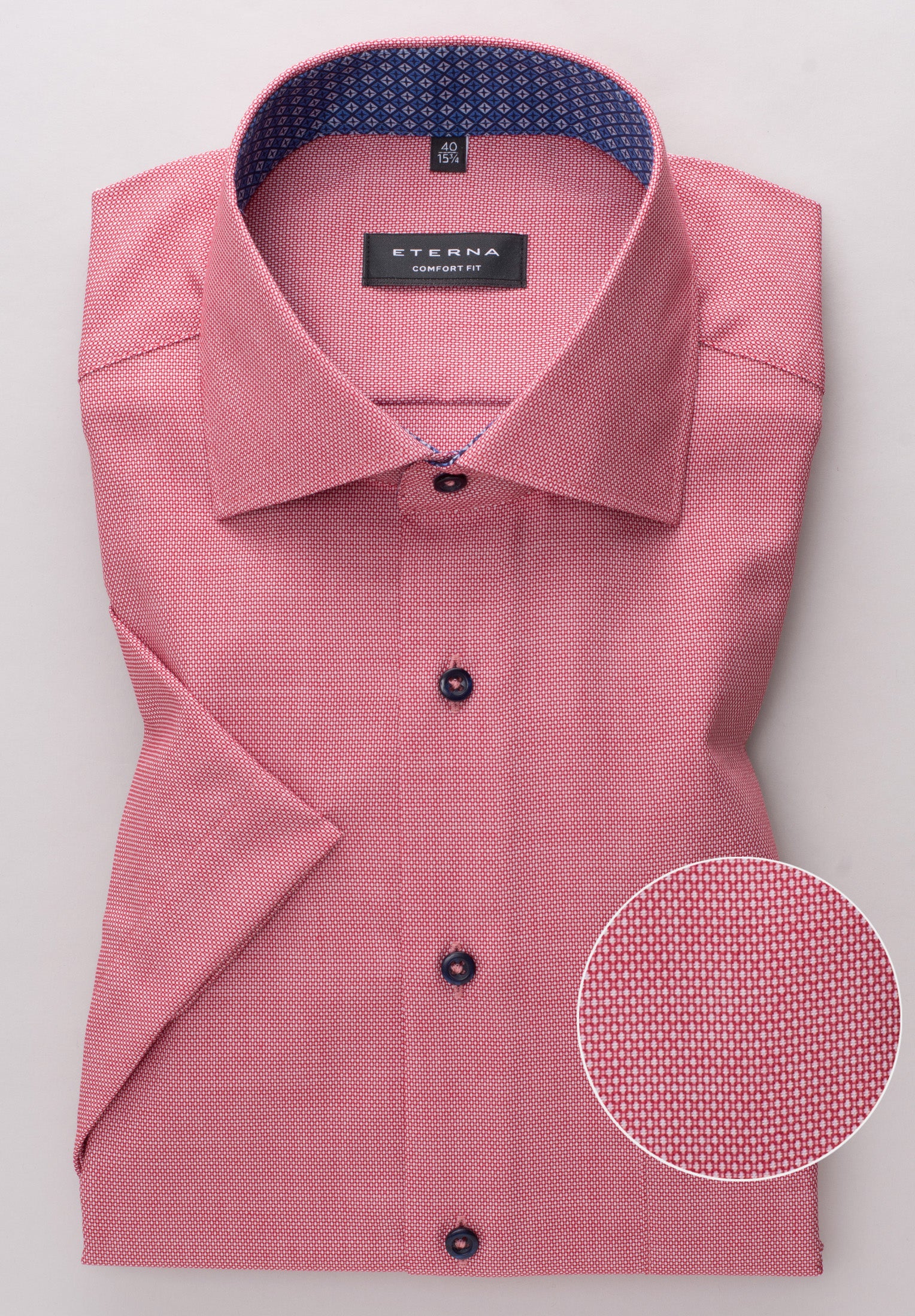 ETERNA COMFORT FIT Kurzarm Hemd - Rose Quartz Dot - 3270-54-K15K