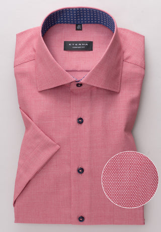 ETERNA COMFORT FIT Kurzarm Hemd - Rose Quartz Dot - 3270-54-K15K