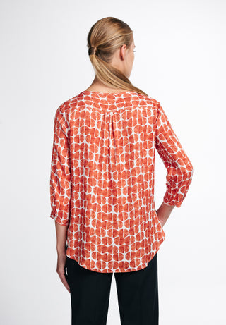 ETERNA CLASSIC FIT Bluse - Sunset Mosaic Red - 7142-54-R906