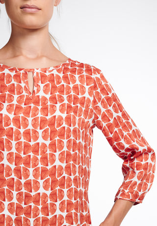 ETERNA CLASSIC FIT Bluse - Sunset Mosaic Red - 7142-54-R906