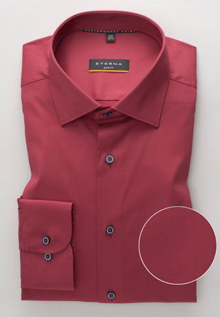 ETERNA SLIM FIT Performance Shirt Langarm Hemd - Berry Velvet Burgundy - 3377-56-F170