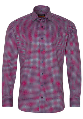 ETERNA Slim Fit Langarm Hemd - Crimson Tartan Dusk - 3391-56-F170