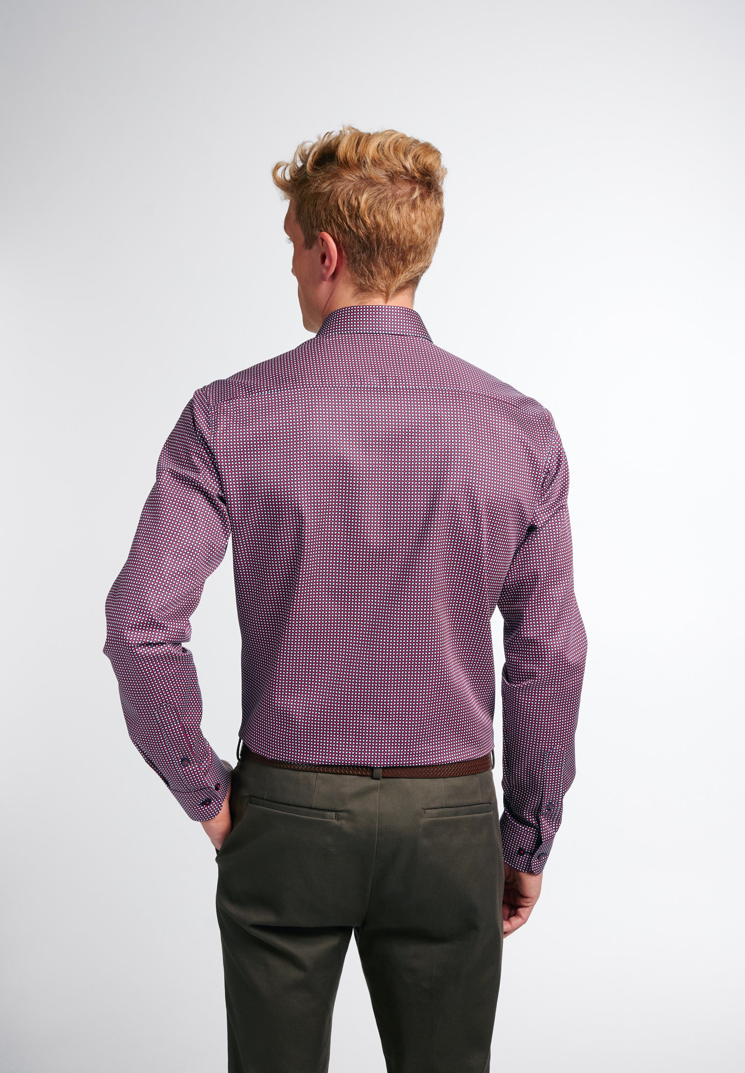 ETERNA Slim Fit Langarm Hemd - Crimson Tartan Dusk - 3391-56-F170 von Eterna