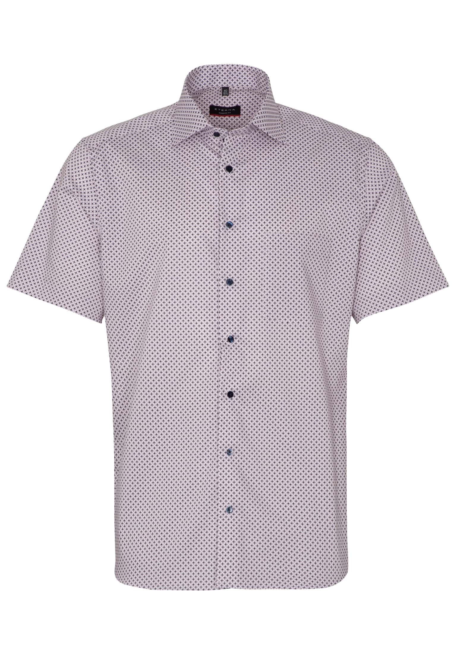 ETERNA SLIM FIT Kurzarm Hemd - Lavender Confetti - 8079-56-G170
