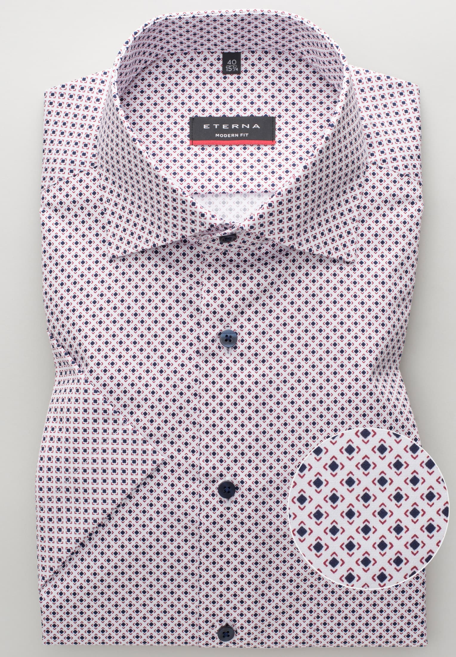 ETERNA SLIM FIT Kurzarm Hemd - Lavender Confetti - 8079-56-G170