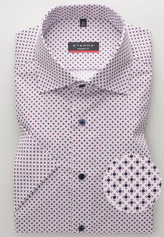ETERNA SLIM FIT Kurzarm Hemd - Lavender Confetti - 8079-56-G170