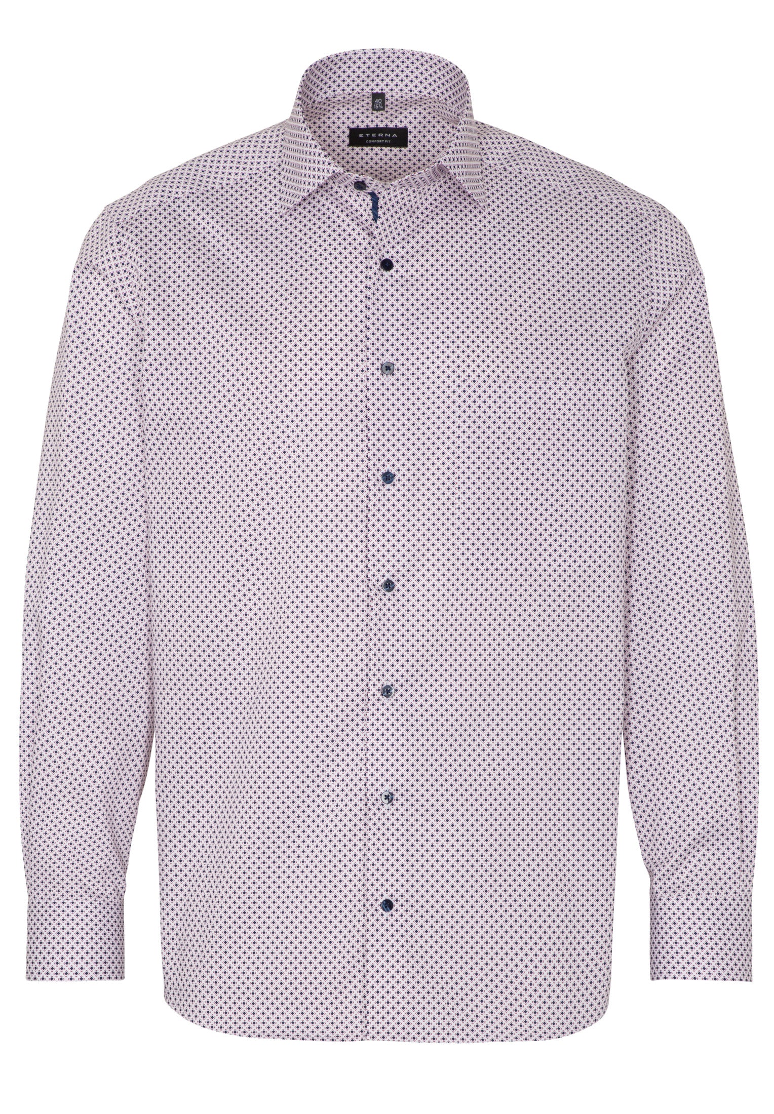 ETERNA COMFORT FIT Langarm Hemd - Lilac Metro Blue - 8079-56-E19K