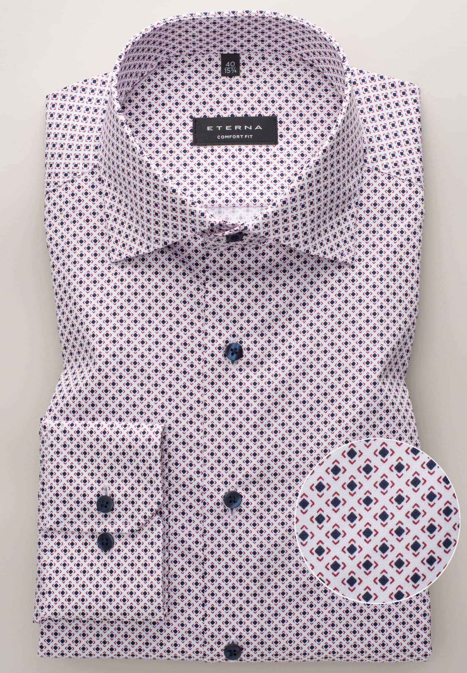 ETERNA COMFORT FIT Langarm Hemd - Lilac Metro Blue - 8079-56-E19K von Eterna