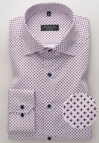 ETERNA COMFORT FIT Langarm Hemd - Lilac Metro Blue - 8079-56-E19K