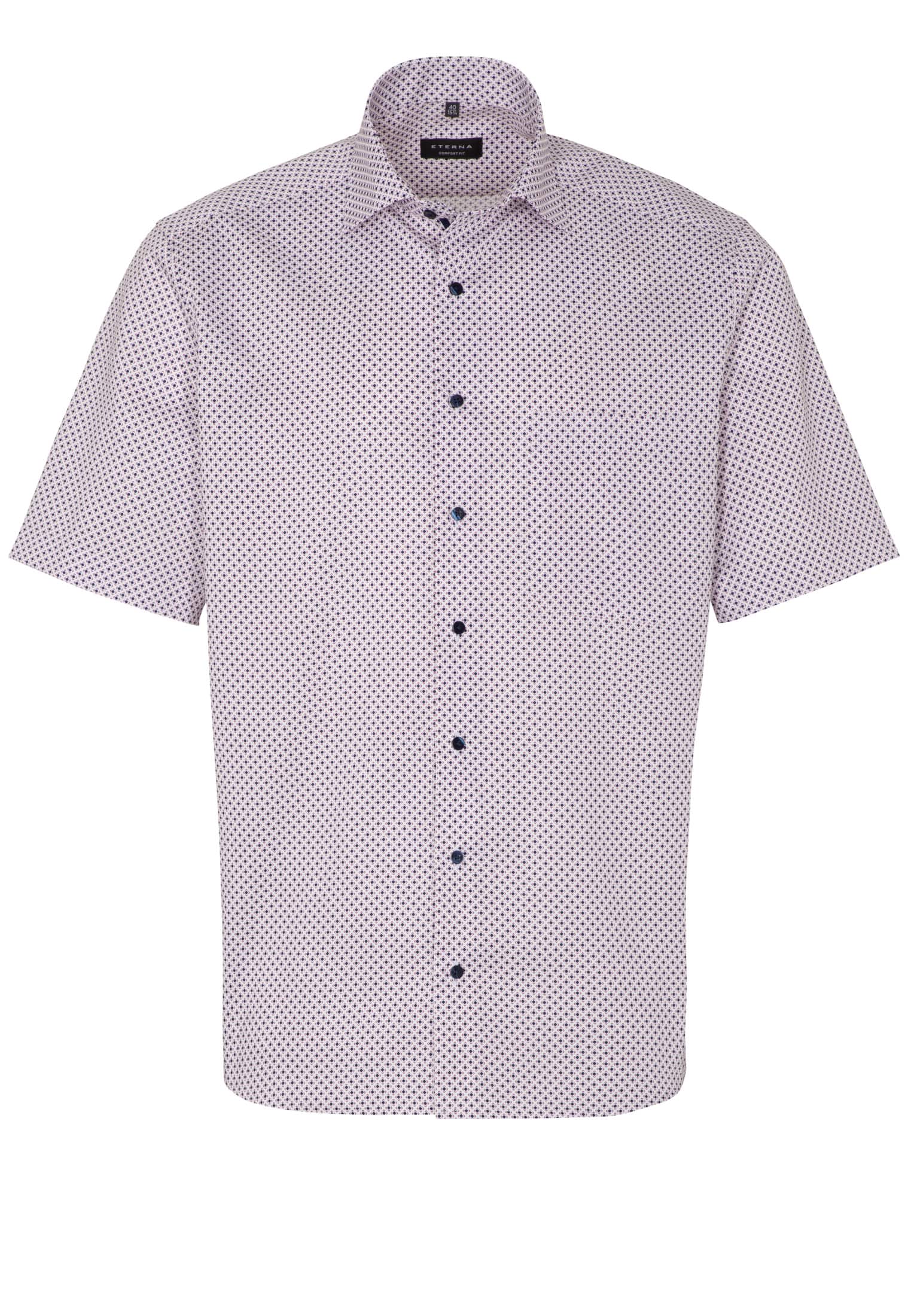 ETERNA COMFORT FIT Kurzarm Hemd - Lilac Mosaic Blue - 8079-56-K19K