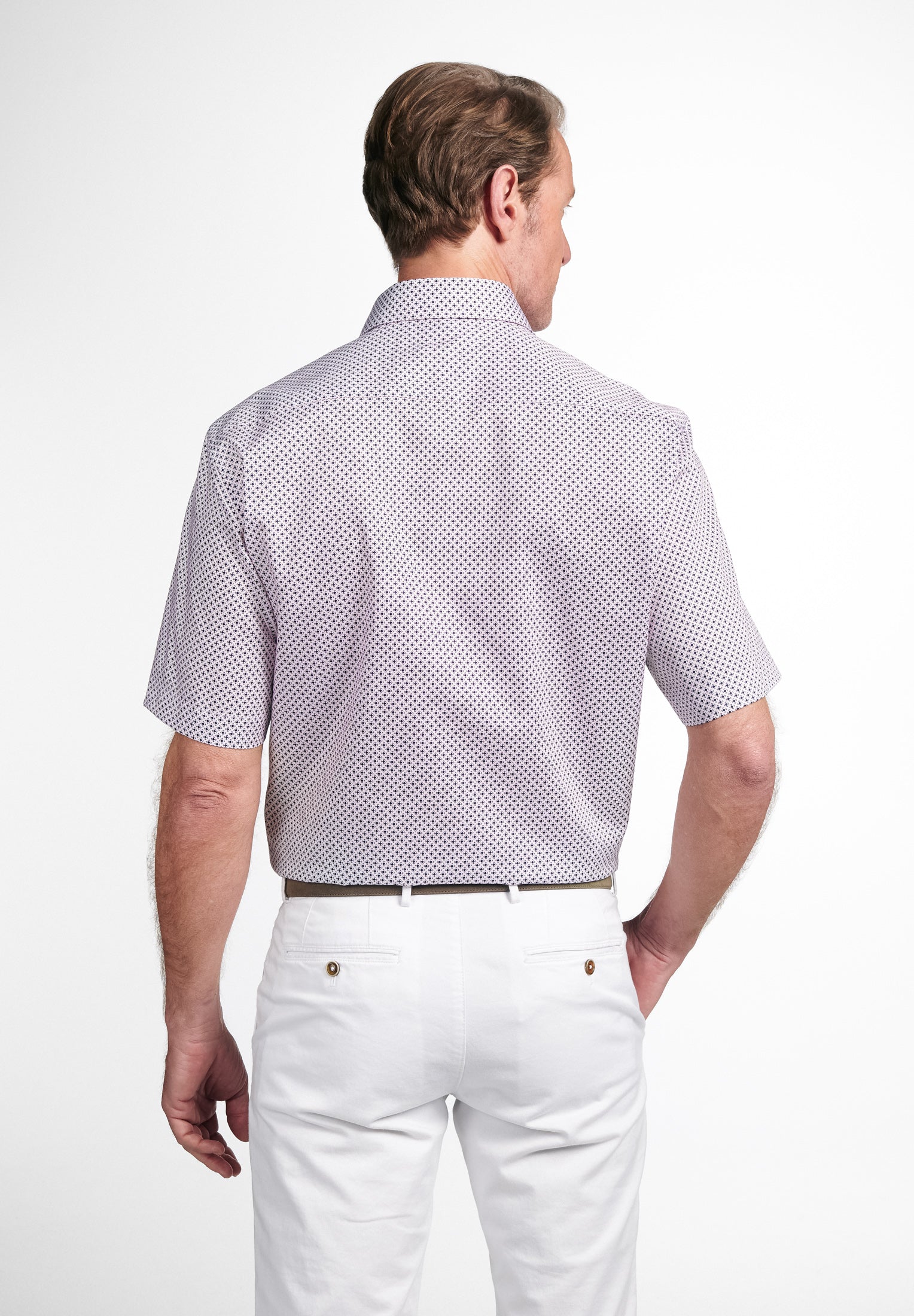 ETERNA COMFORT FIT Kurzarm Hemd - Lilac Mosaic Blue - 8079-56-K19K von Eterna