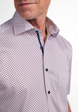 ETERNA COMFORT FIT Kurzarm Hemd - Lilac Mosaic Blue - 8079-56-K19K