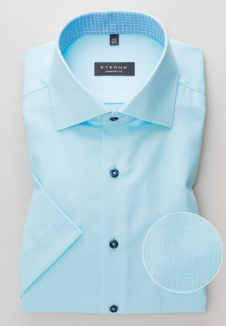 ETERNA COMFORT FIT Kurzarm Hemd - Coastal Sky Blue - 3270-62-K15K