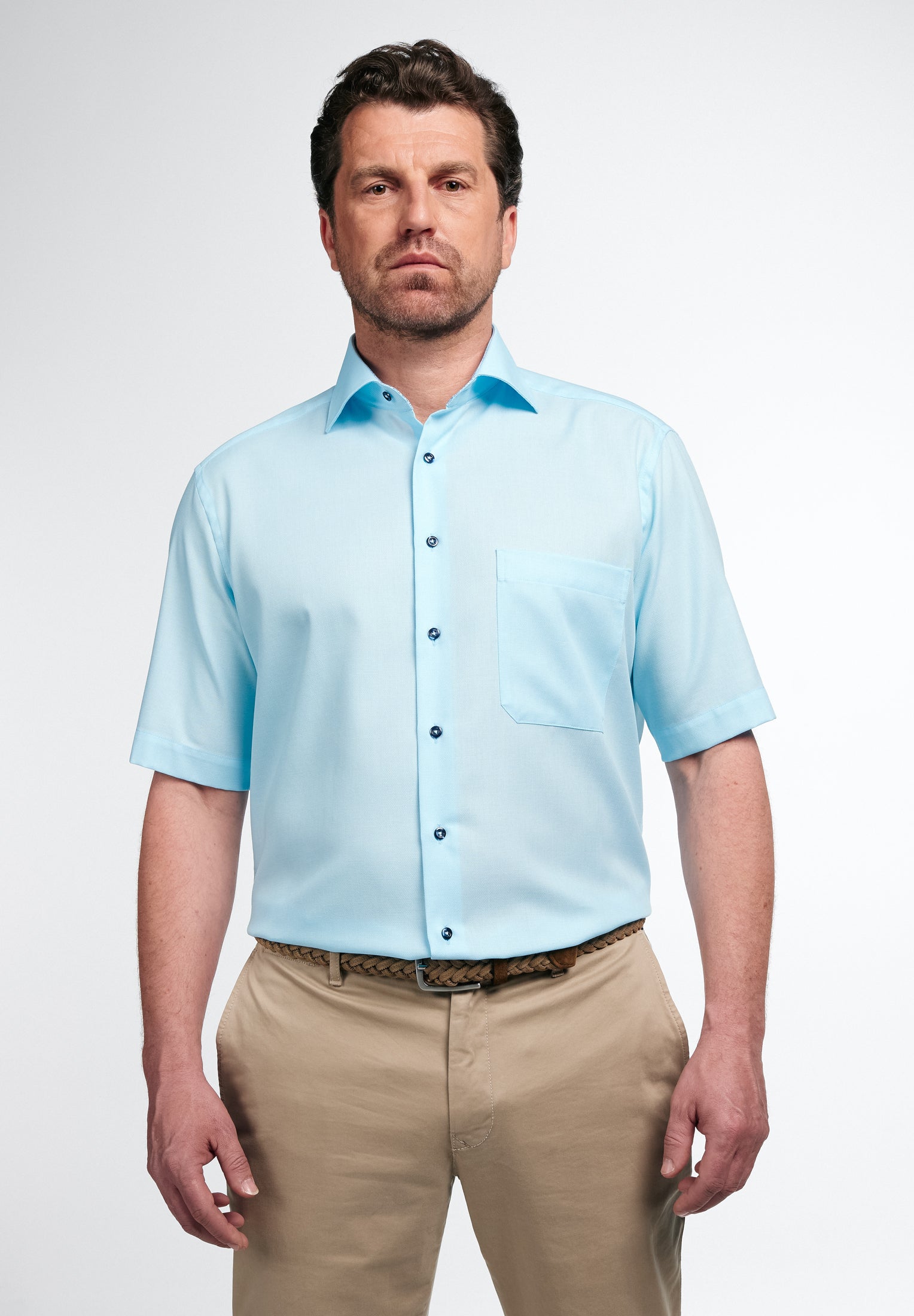 ETERNA COMFORT FIT Kurzarm Hemd - Coastal Sky Blue - 3270-62-K15K von Eterna