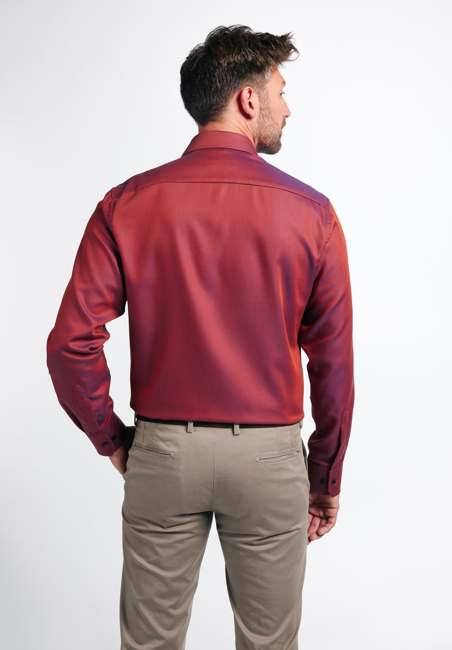 ETERNA MODERN FIT Langarm Hemd - Crimson Dusk Red - 3475-82-X19K