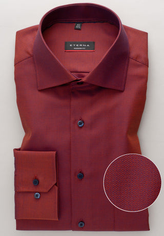 ETERNA MODERN FIT Langarm Hemd - Crimson Dusk Red - 3475-82-X19K