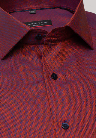 ETERNA MODERN FIT Langarm Hemd - Crimson Dusk Red - 3475-82-X19K