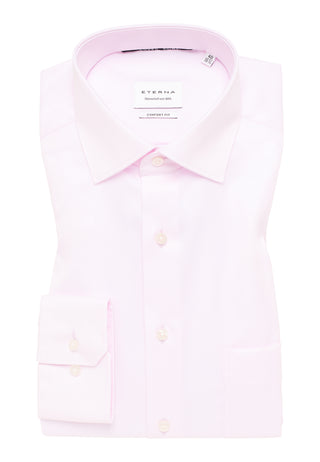 ETERNA Comfort Fit Cover Shirt Twill - Petal Mist Pink - 8817-50-E19K