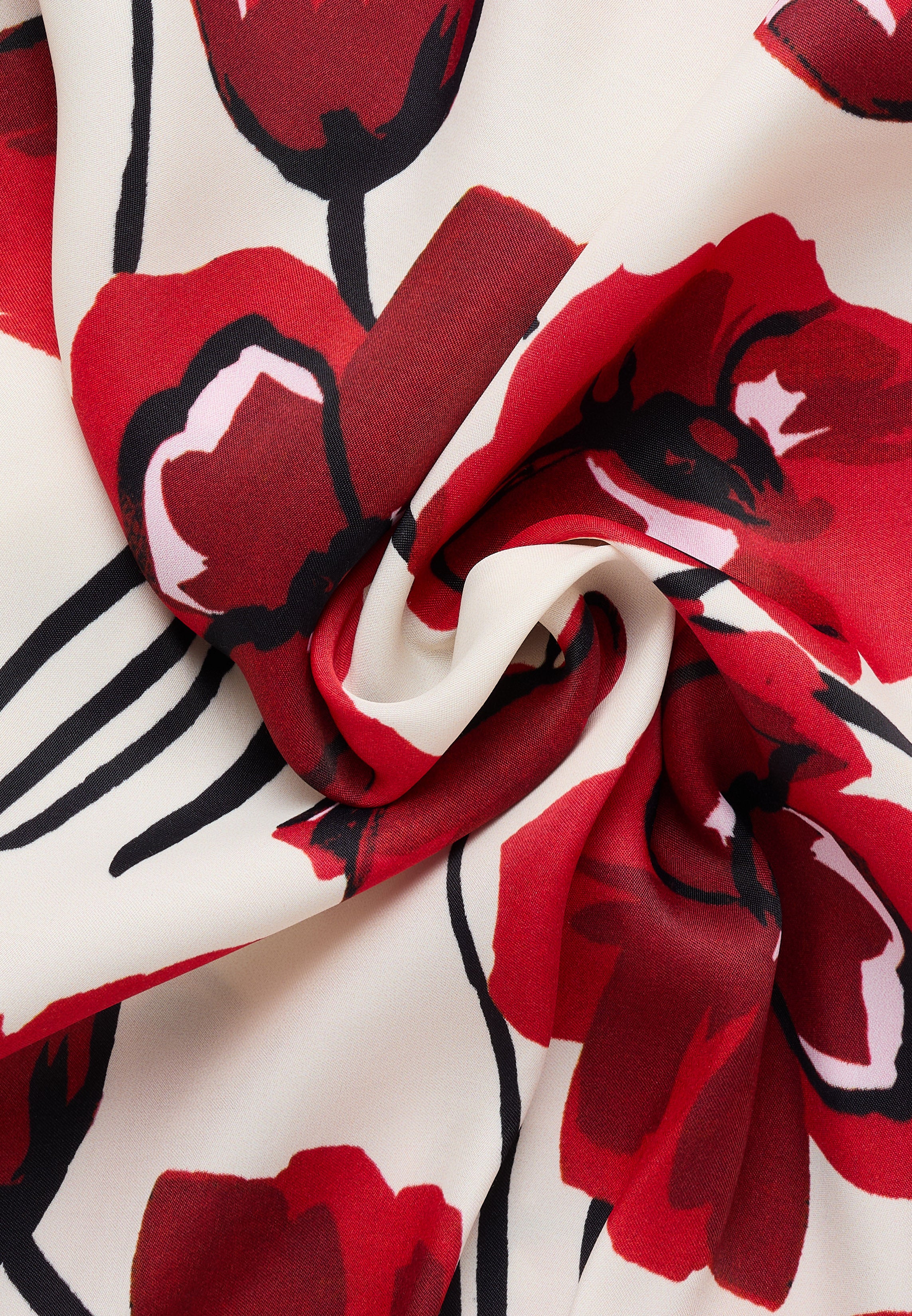 ETERNA REGULAR FIT Langarm Bluse - Crimson Bloom White - 7750-25-D247