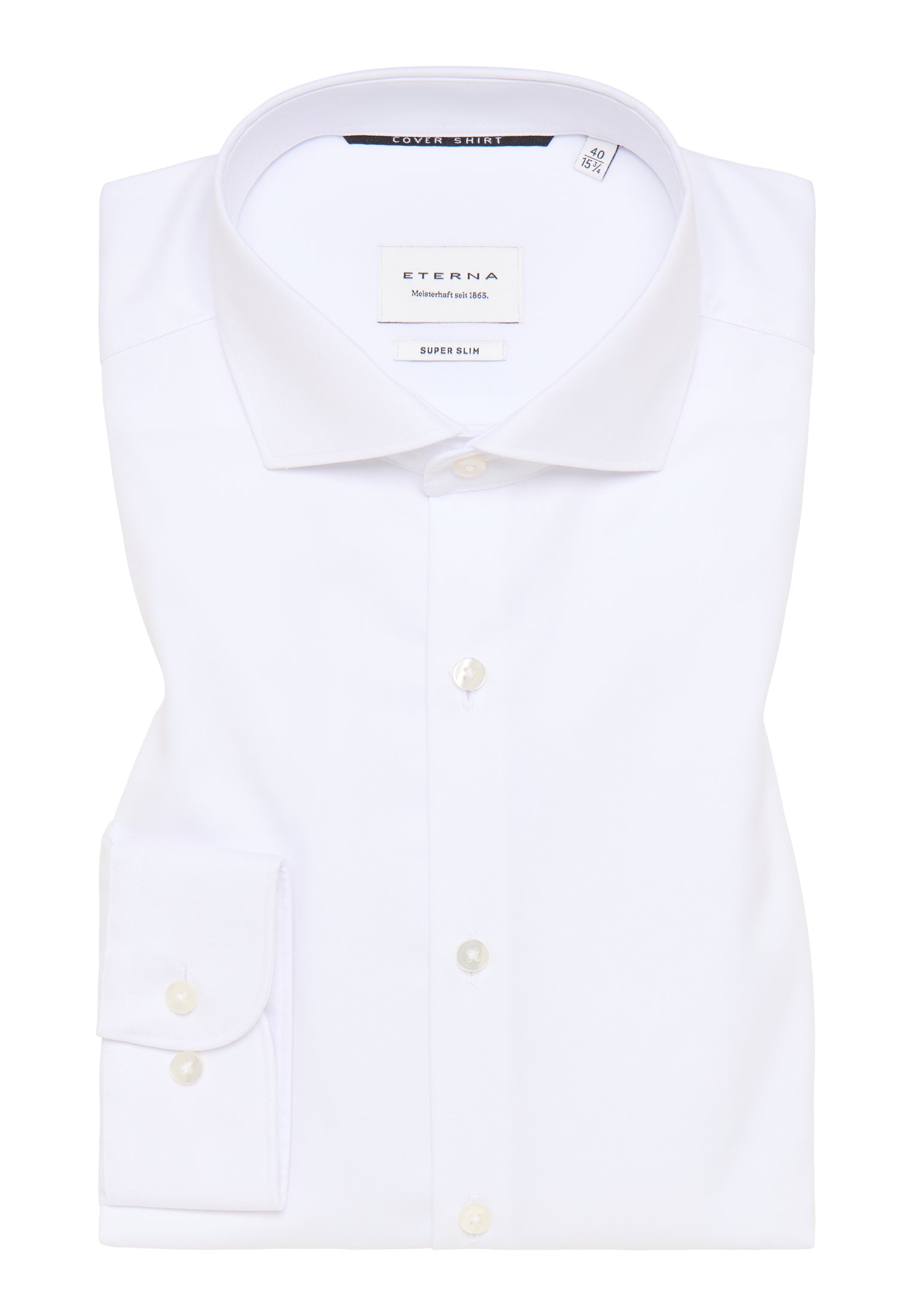 ETERNA SUPER SLIM COVER SHIRT Langarm Hemd - Arctic Ivory Twill - 8817-00-Z182