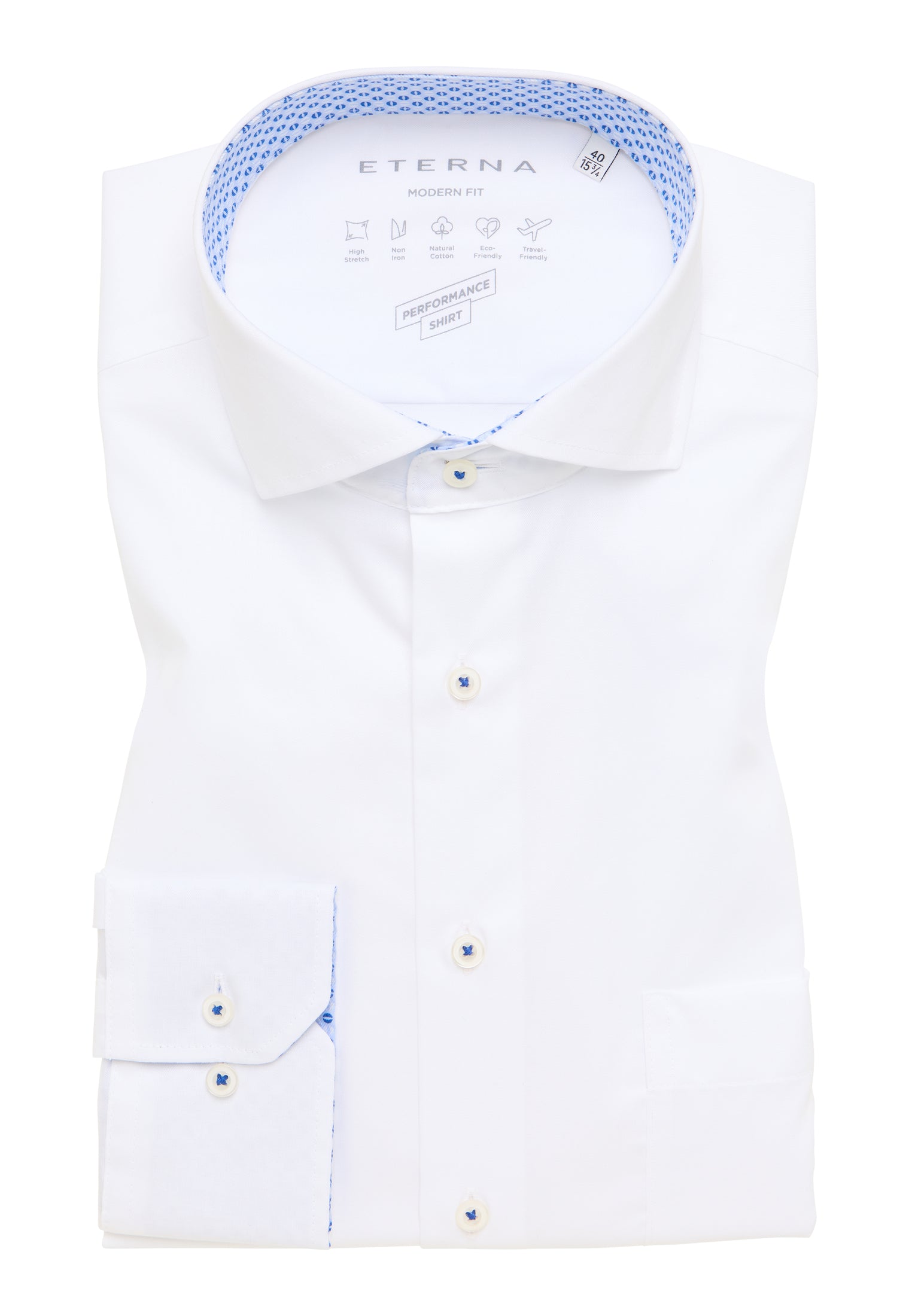 ETERNA MODERN FIT Performance Shirt - Bright Alpine White - 4060-00-X14V