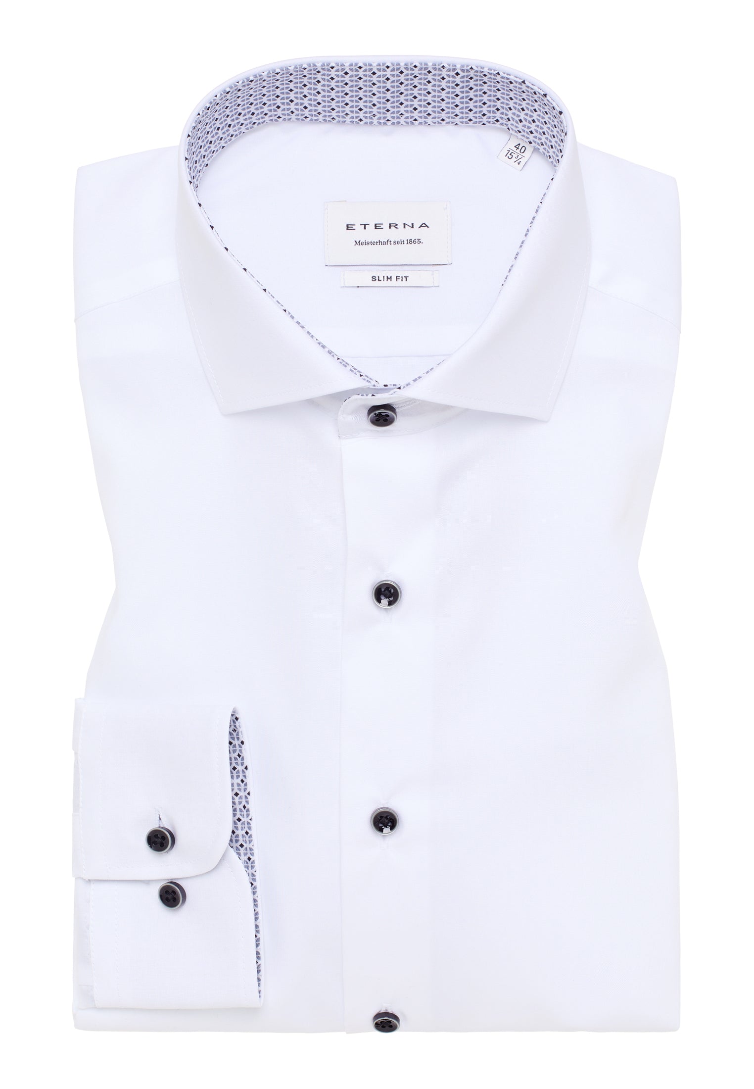 ETERNA SLIM FIT Langarm Hemd - Ivory Horizon White - 1308-00-F142
