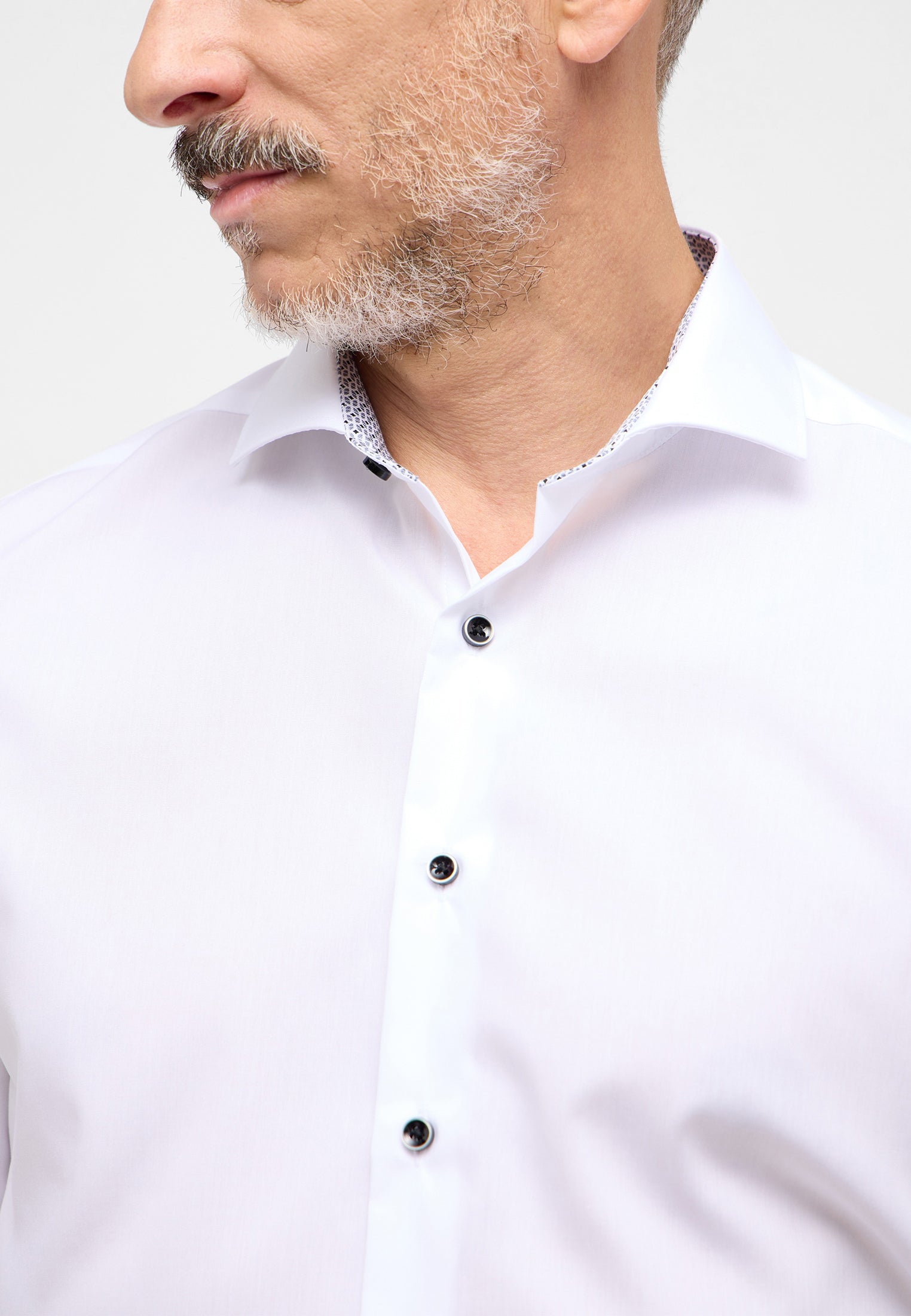 ETERNA SLIM FIT Langarm Hemd - Ivory Horizon White - 1308-00-F142 von Eterna