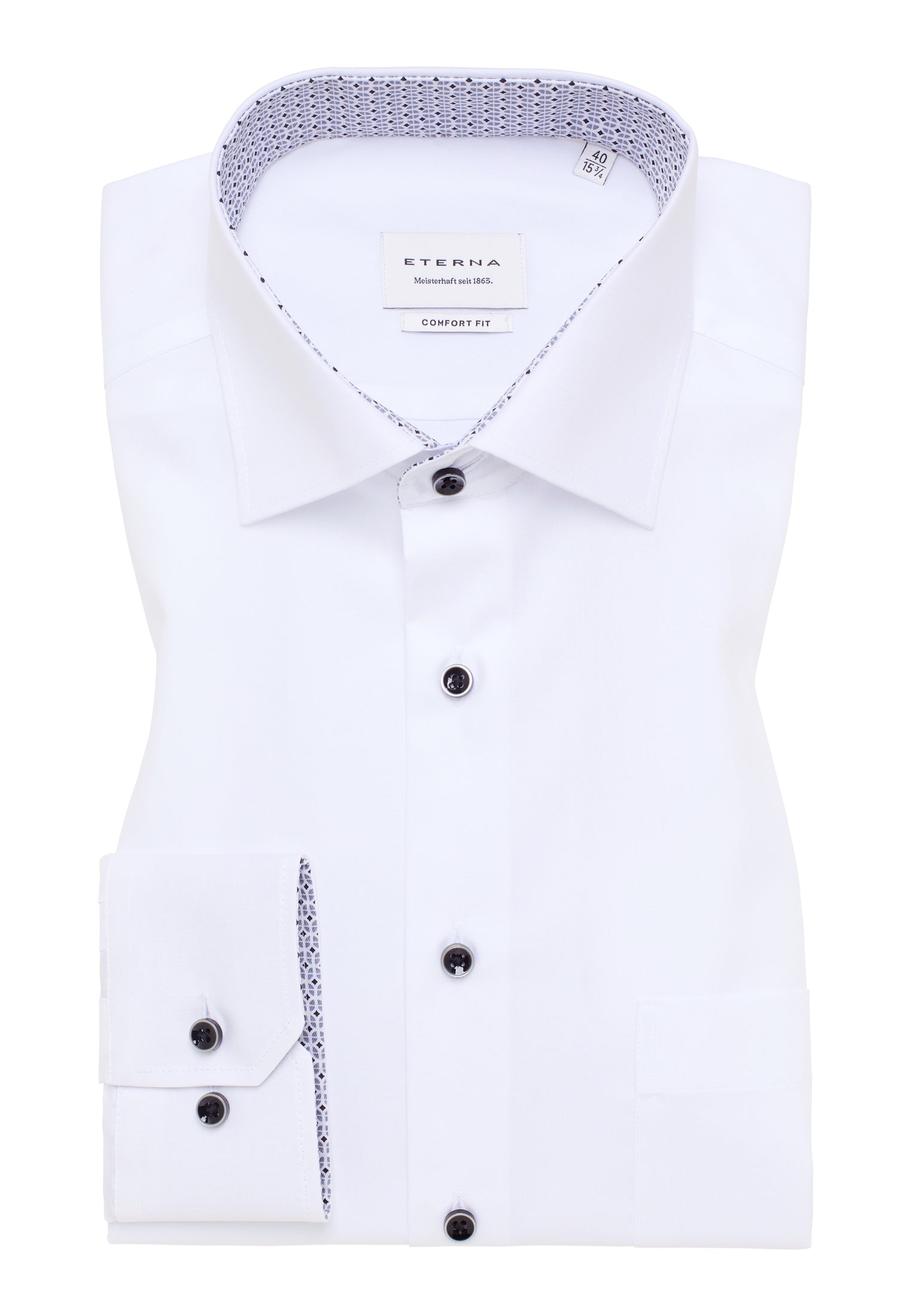 ETERNA Comfort Fit Langarm Hemd - Bright Harbor White - 1308-00-E15K