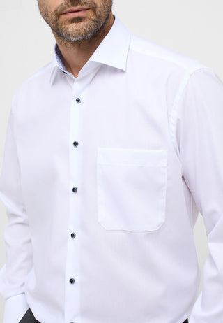 ETERNA COMFORT FIT Langarm Hemd - Pearl Linen White - 1307-00-E15K