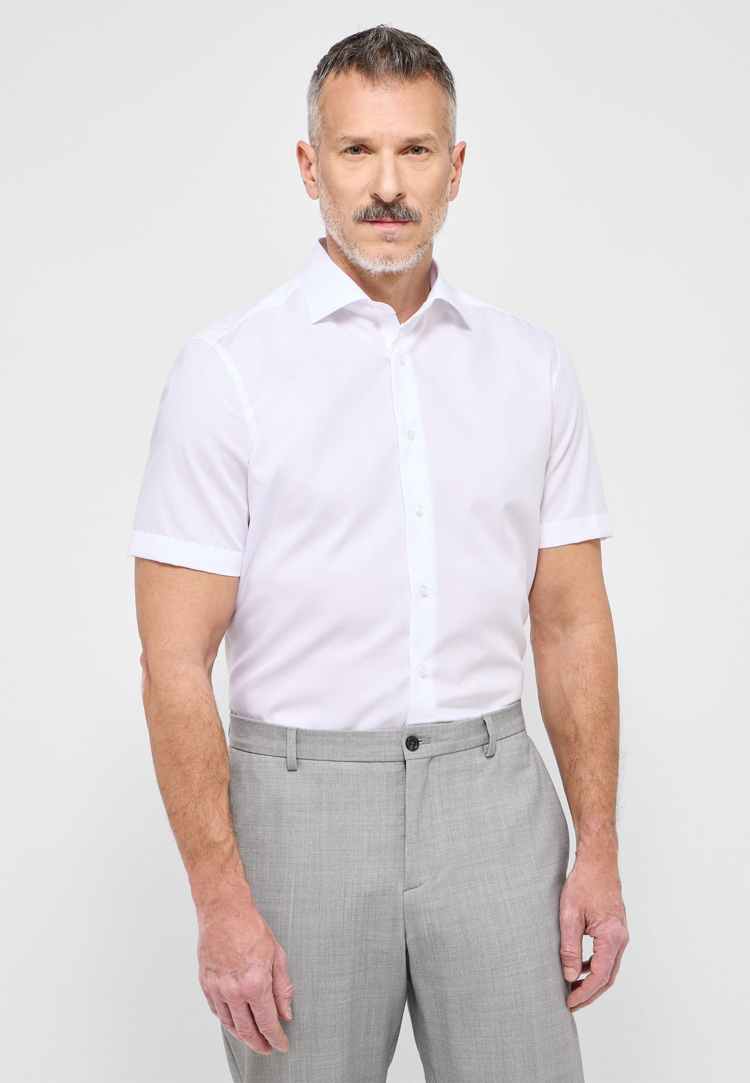 ETERNA SLIM FIT Langarm Hemd - Bright Pearl White - 1100-00-G170 von Eterna