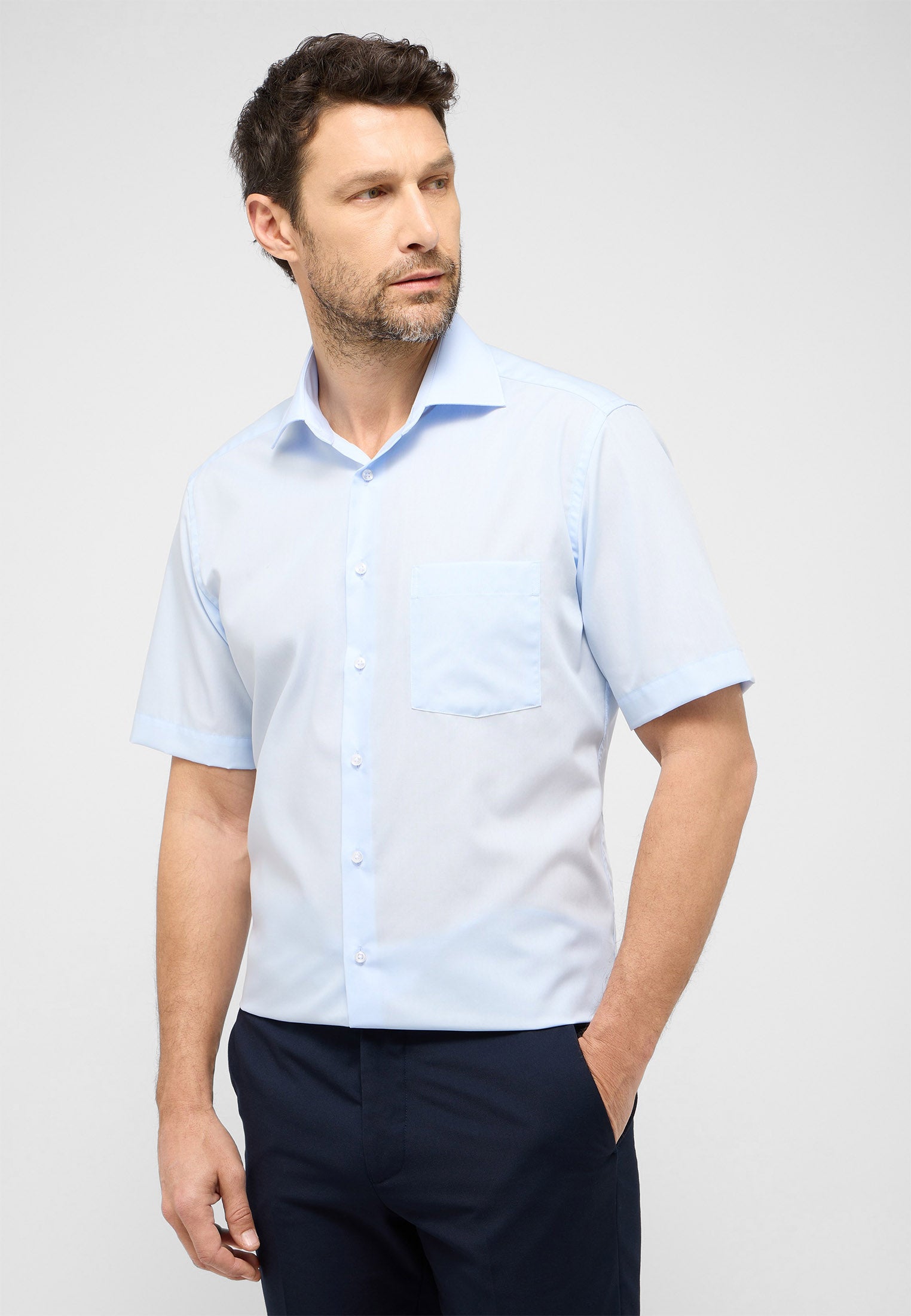 ETERNA MODERN FIT Kurzarm Hemd - Sky Mist Blue - 1100-10-C19K von Eterna