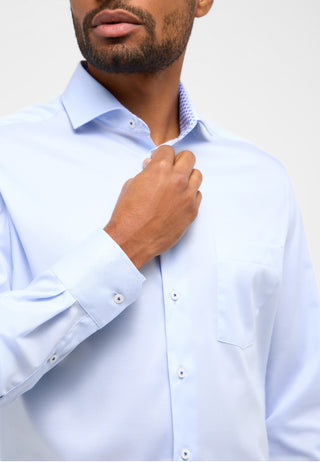 ETERNA MODERN FIT Performance Shirt Langarm Hemd - Sky Dots Light Blue - 4060-10-X14V