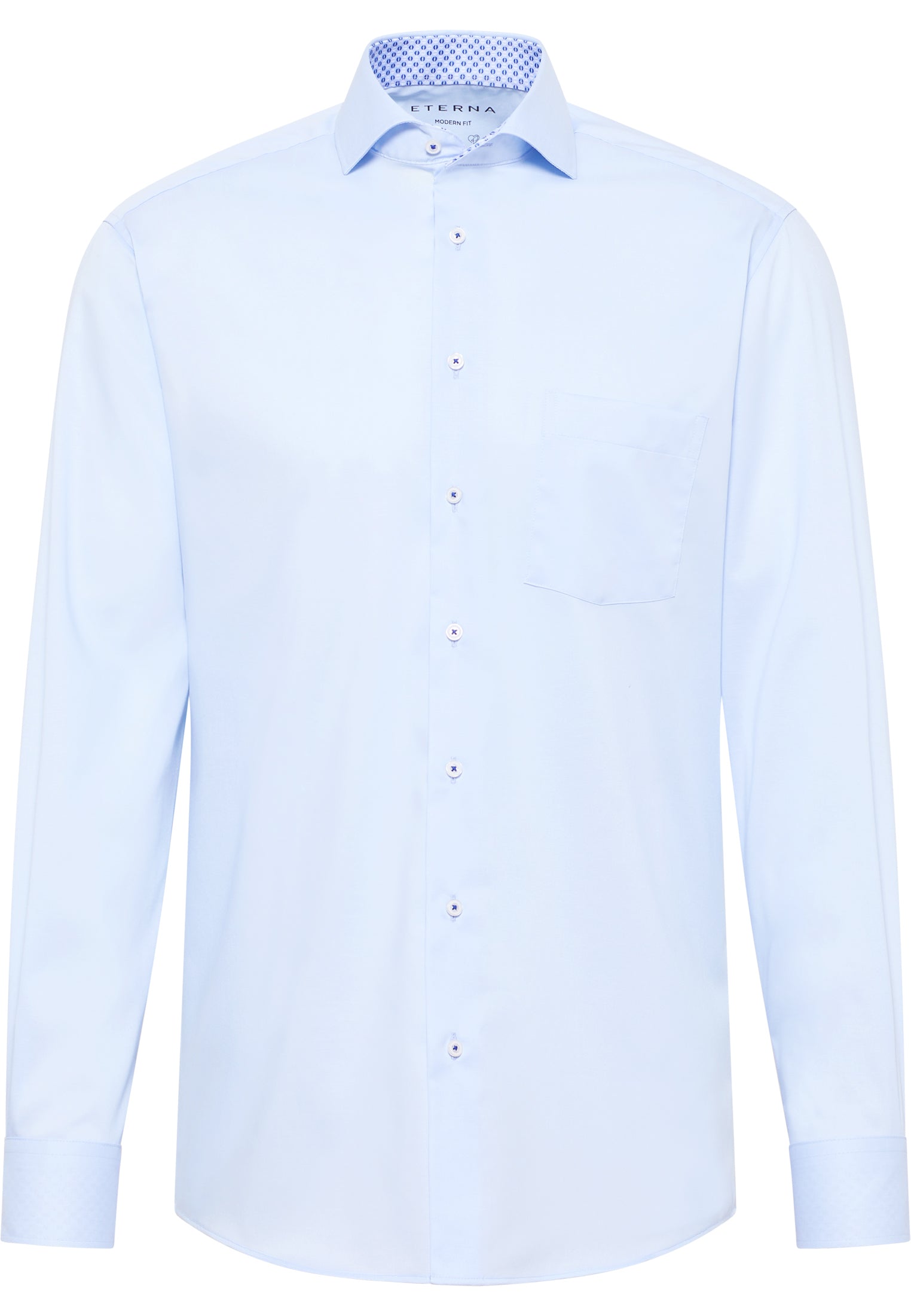 ETERNA MODERN FIT Performance Shirt Langarm Hemd - Sky Dots Light Blue - 4060-10-X14V