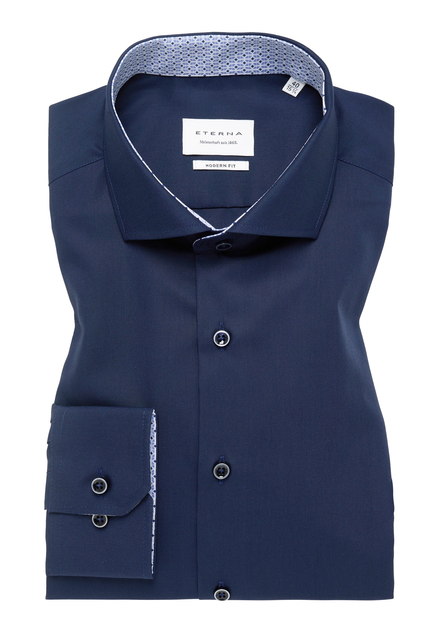ETERNA MODERN FIT Langarm Hemd - Midnight Harbor Blue - 1307-19-X15V