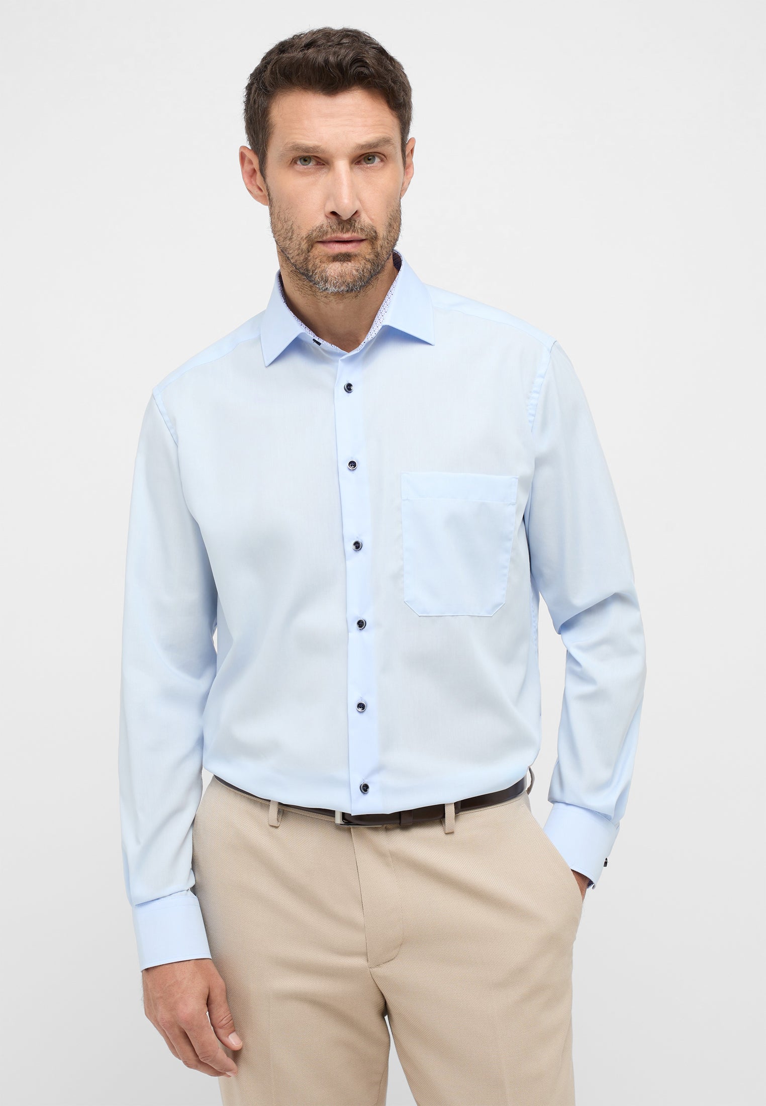 ETERNA Comfort Fit Langarm Hemd - Sky Mist Popeline - 1307-11-E15K von Eterna