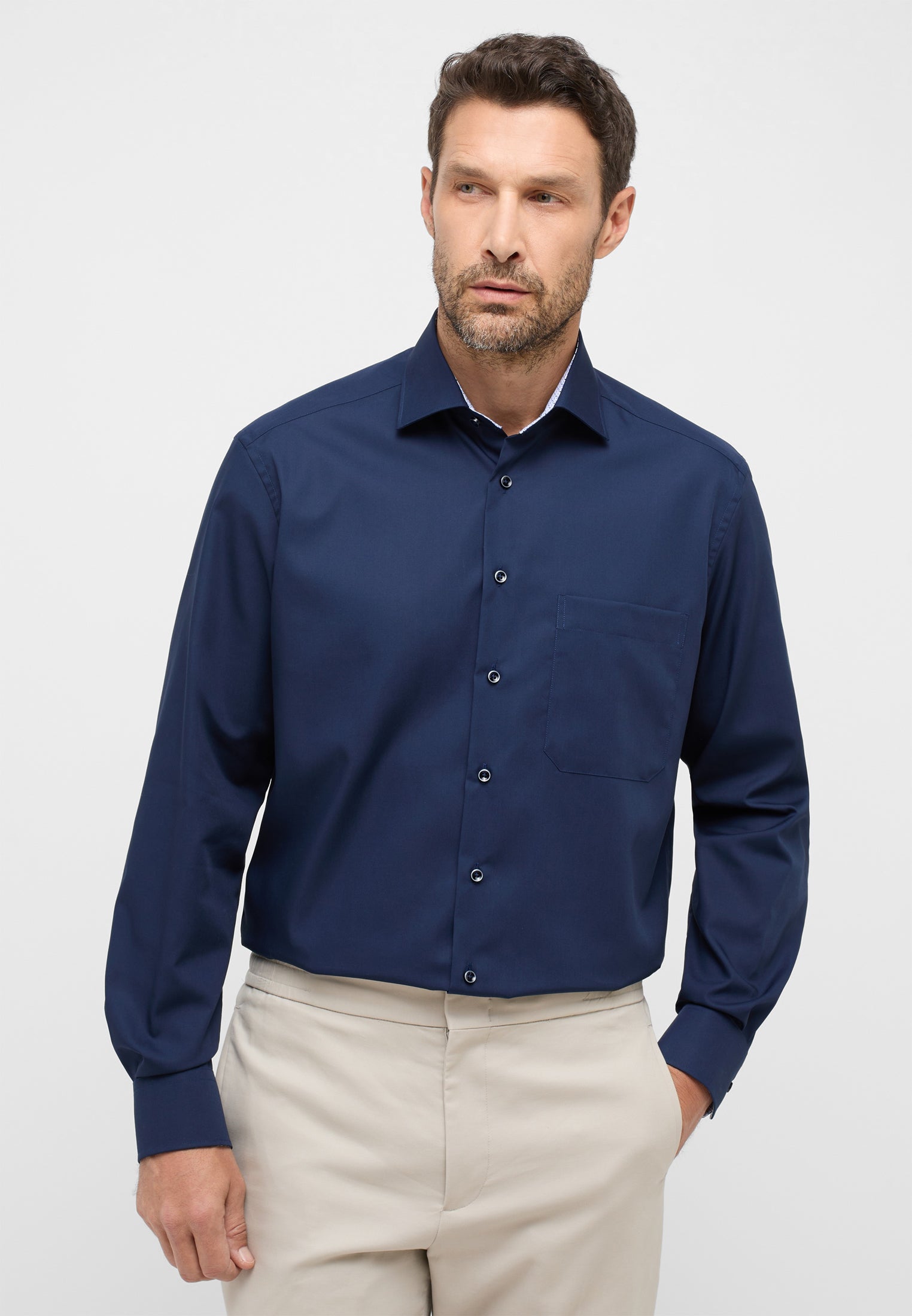 ETERNA COMFORT FIT Langarm Hemd - Indigo Dusk Blue - 1307-19-E15K von Eterna