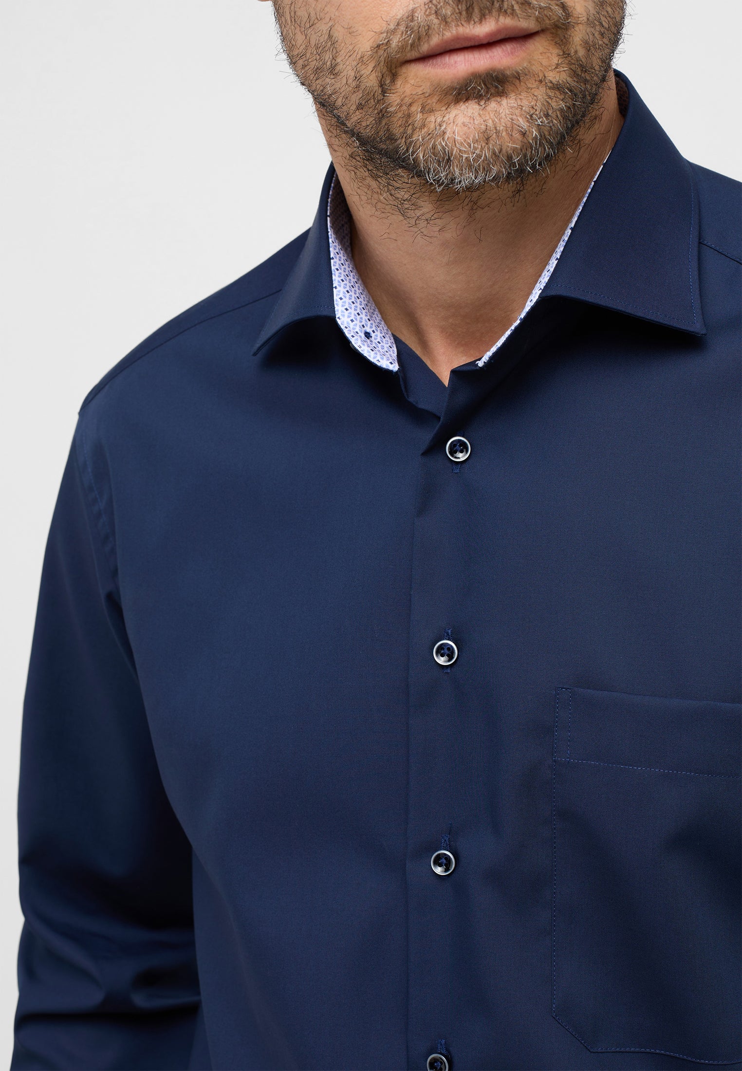 ETERNA COMFORT FIT Langarm Hemd - Indigo Dusk Blue - 1307-19-E15K von Eterna