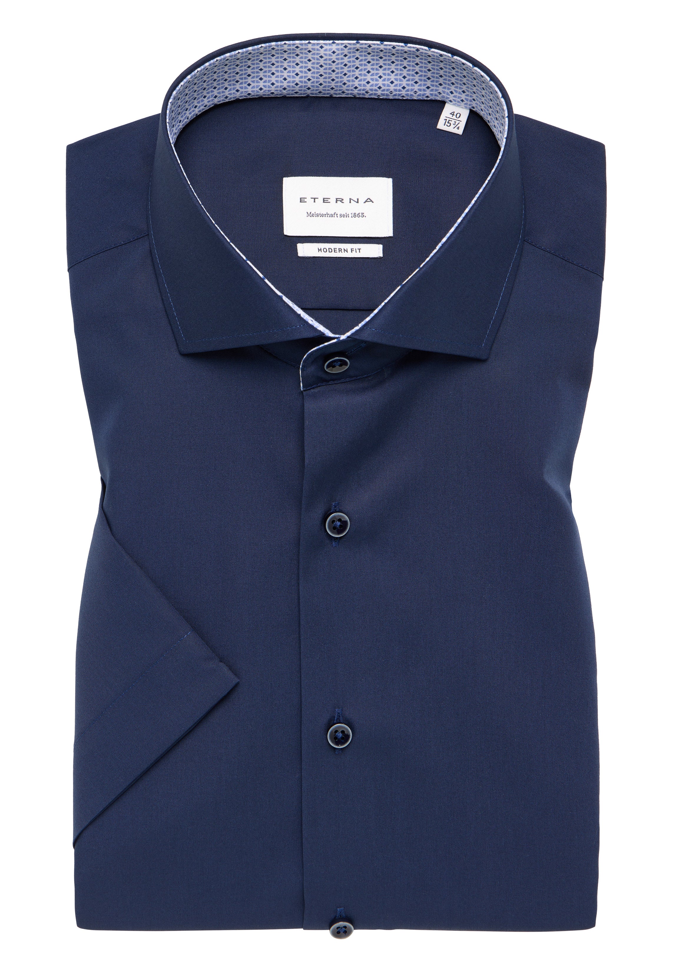 ETERNA MODERN FIT Kurzarm Hemd - Midnight Harbour Blue - 1307-19-C15V