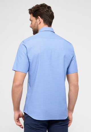 ETERNA MODERN FIT Kurzarm Hemd - Sky Gingham Blue - 8913-11-C146