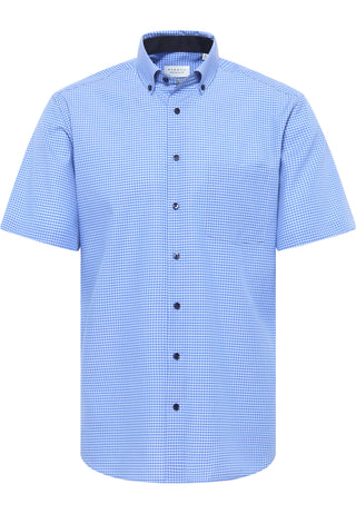 ETERNA MODERN FIT Kurzarm Hemd - Sky Gingham Blue - 8913-11-C146
