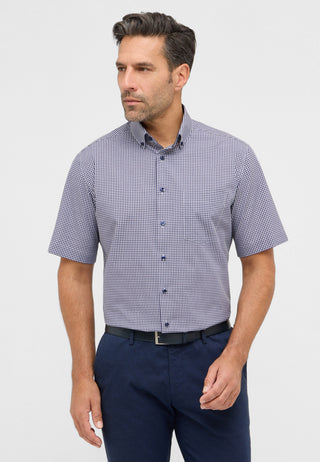 ETERNA MODERN FIT Kurzarm Hemd - Midnight Gingham Navy - 8913-16-C146