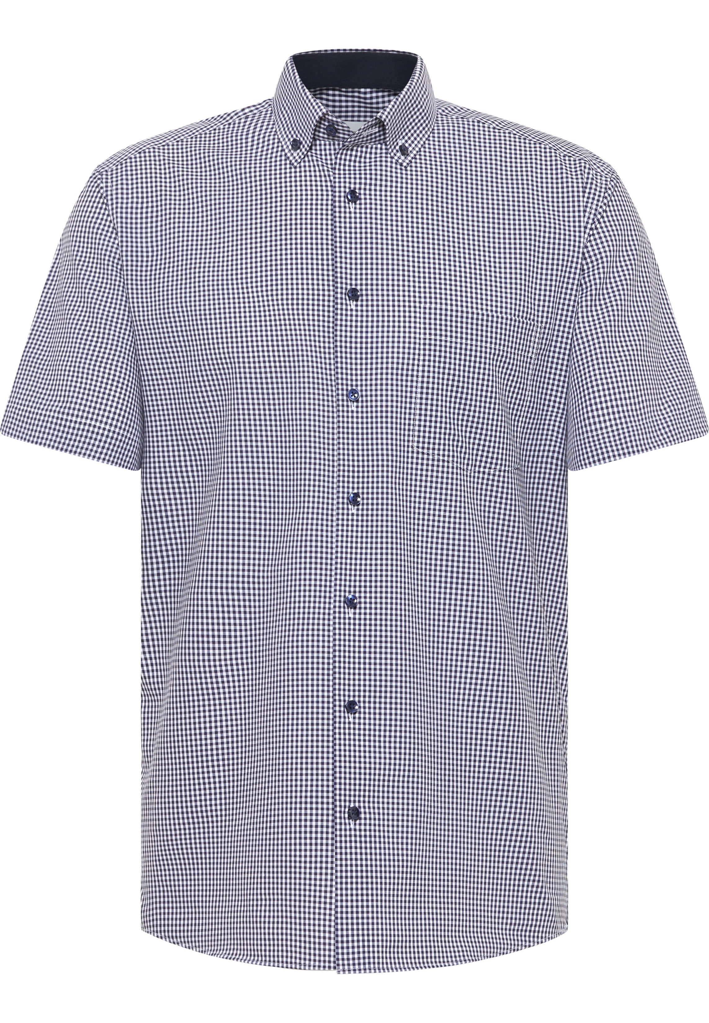 ETERNA MODERN FIT Kurzarm Hemd - Midnight Gingham Navy - 8913-16-C146
