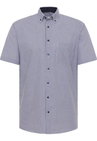 ETERNA MODERN FIT Kurzarm Hemd - Midnight Gingham Navy - 8913-16-C146