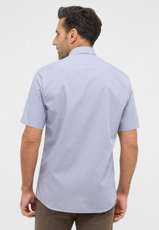 ETERNA MODERN FIT Kurzarm Hemd - Seabreeze Blue Grid - 8913-24-C146