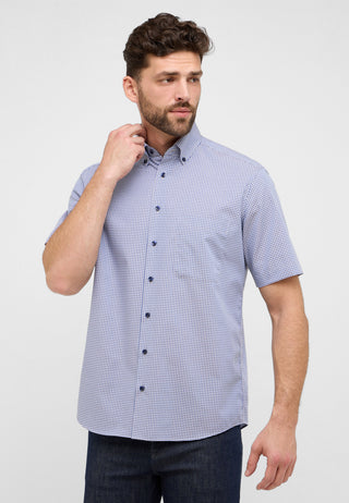 ETERNA COMFORT FIT Kurzarm Hemd - Coastal Moon Check - 8913-24-K146