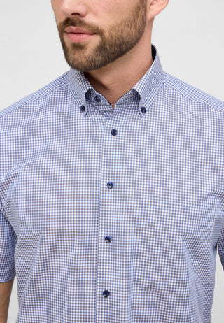 ETERNA COMFORT FIT Kurzarm Hemd - Coastal Moon Check - 8913-24-K146