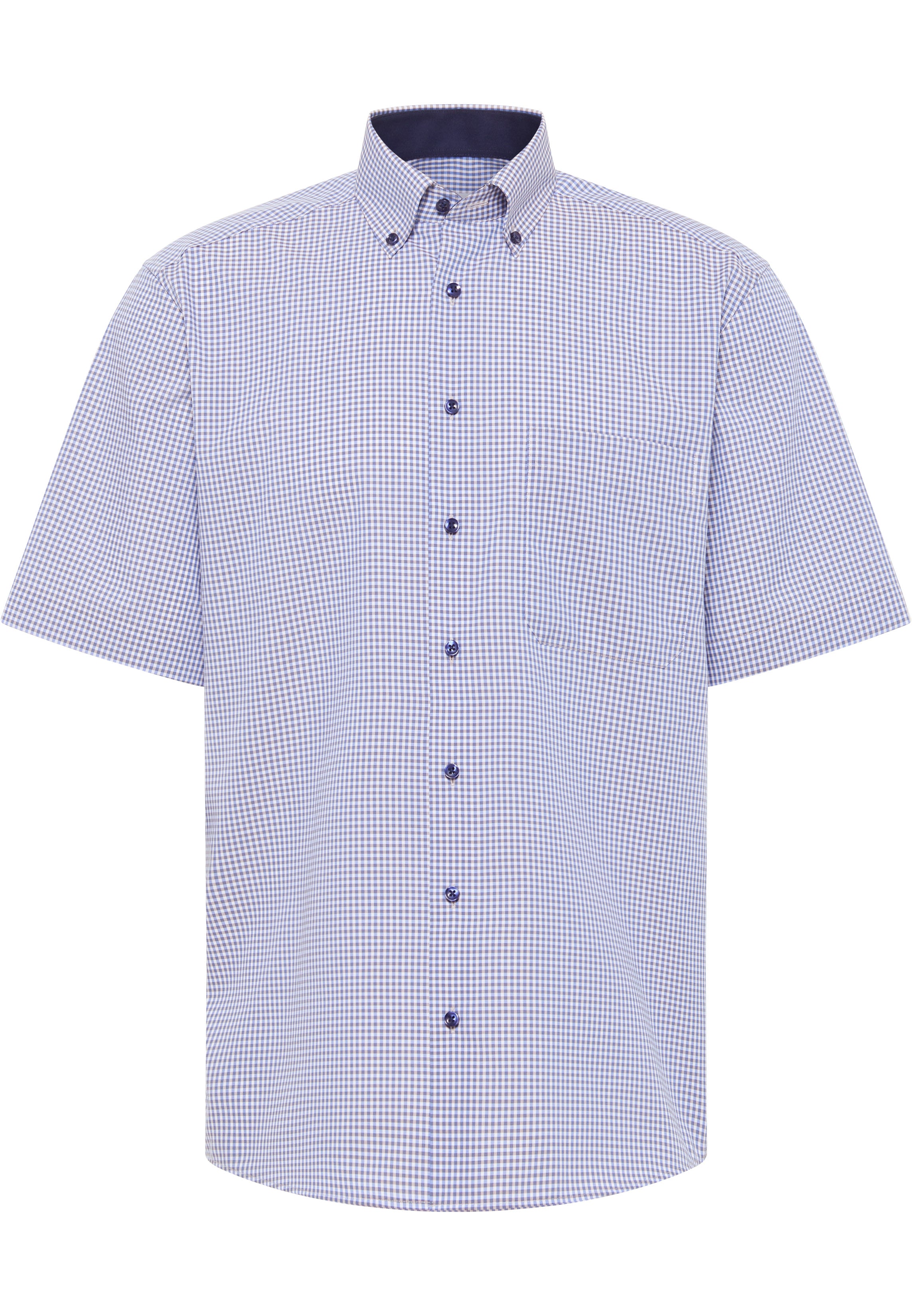 ETERNA COMFORT FIT Kurzarm Hemd - Coastal Moon Check - 8913-24-K146